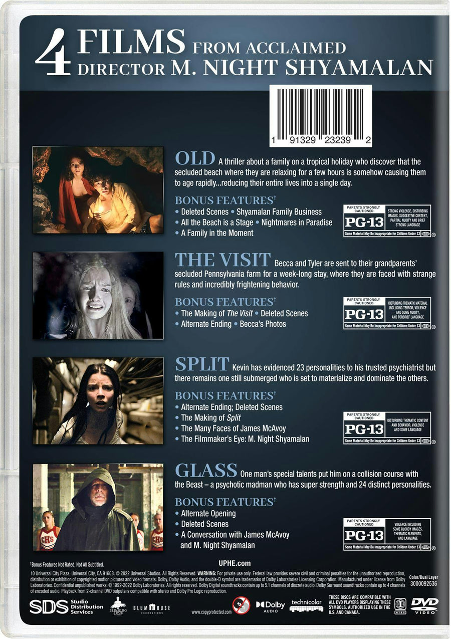 M. Night Shyamalan 4-Movie Collection (Old / The Visit / Split / Glass) [DVD]