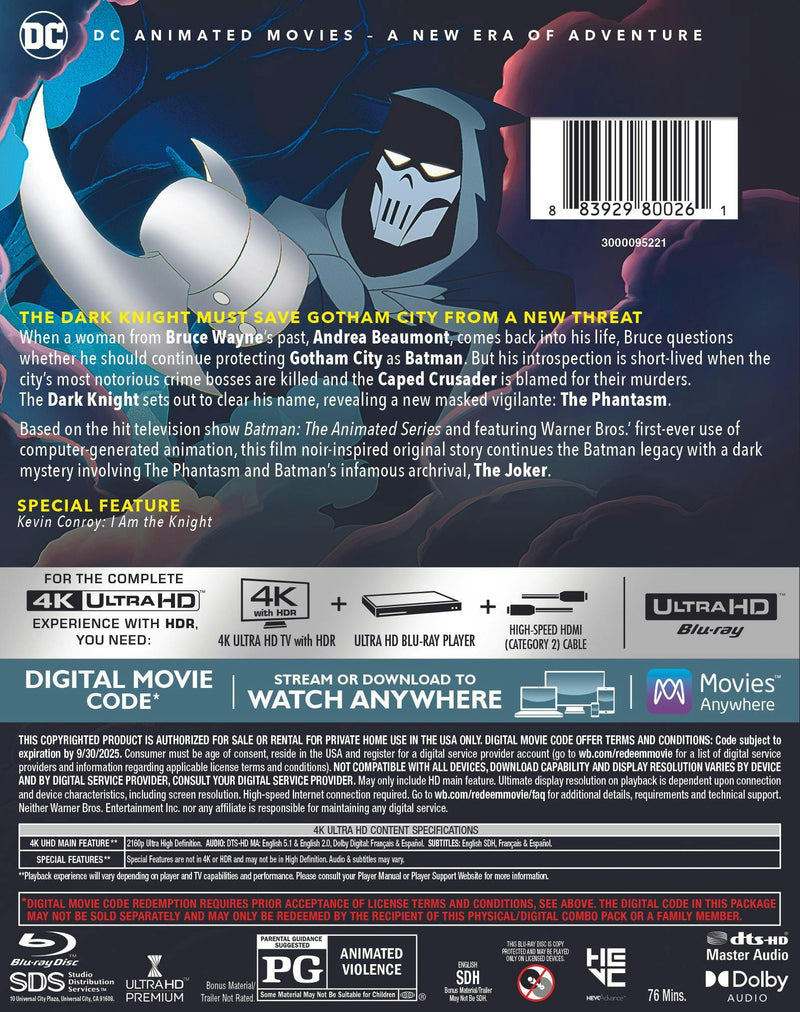 Batman: Mask of the Phantasm (4K Ultra HD) [UHD]