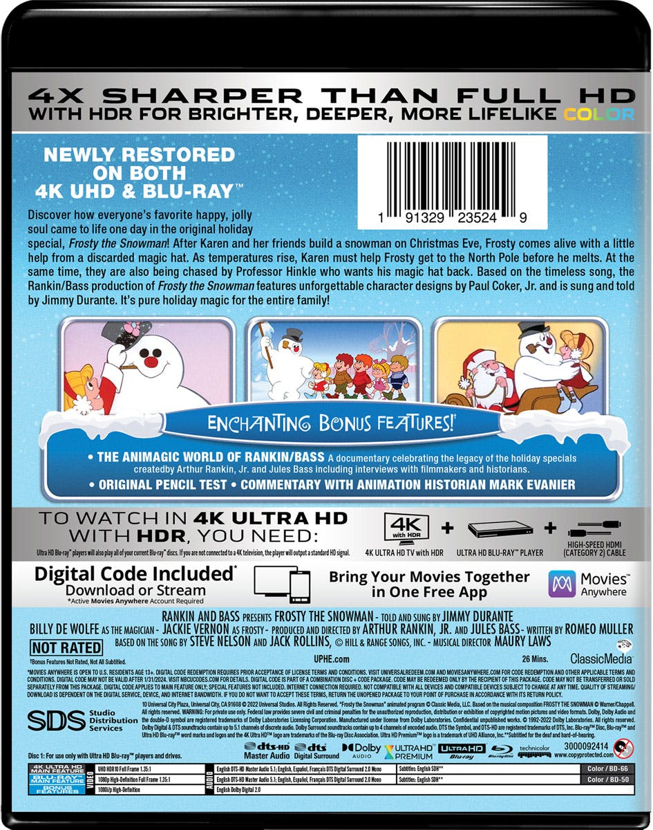 Frosty the Snowman (4K Ultra HD + Blu-ray) [UHD] – GRUV Entertainment