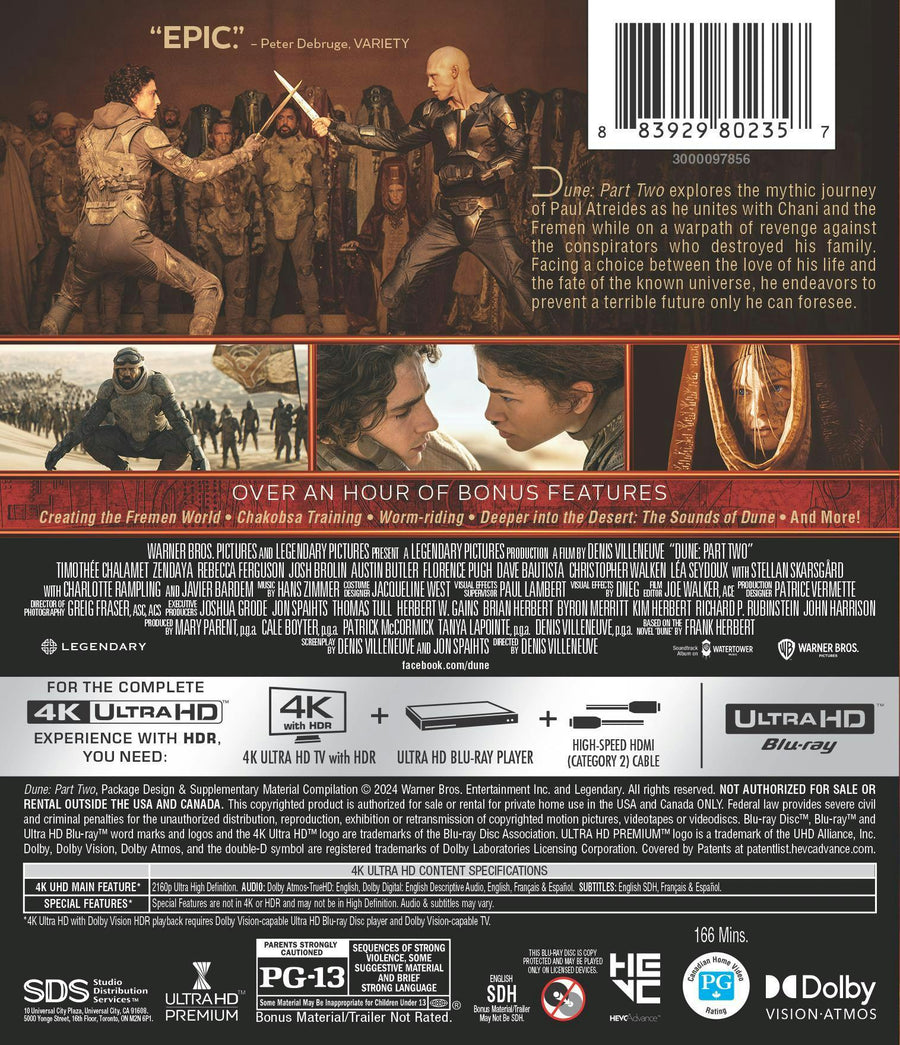 Dune: Part Two (4K Ultra HD) [UHD]