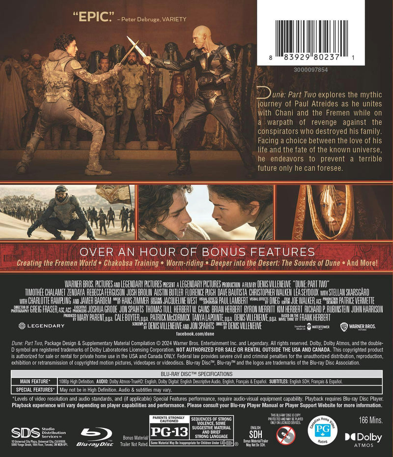 Dune: Part Two (Blu-ray + Digital) [Blu-ray]