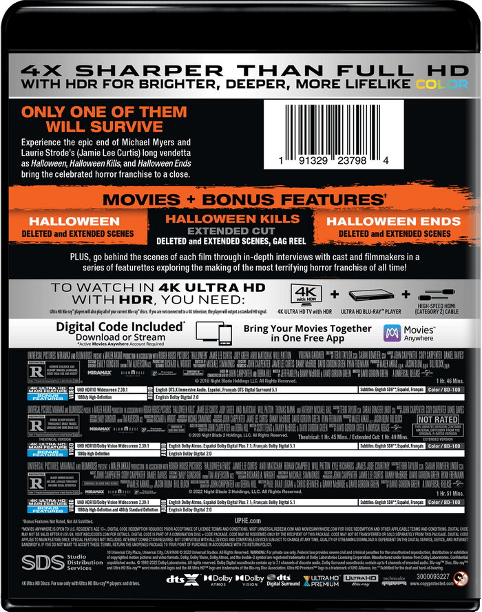 Halloween/Halloween Kills/Halloween Ends (4K Ultra HD Boxset) [UHD]