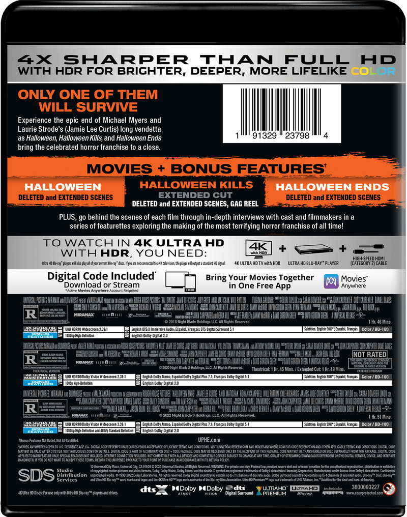 Halloween/Halloween Kills/Halloween Ends (4K Ultra HD Boxset) [UHD]