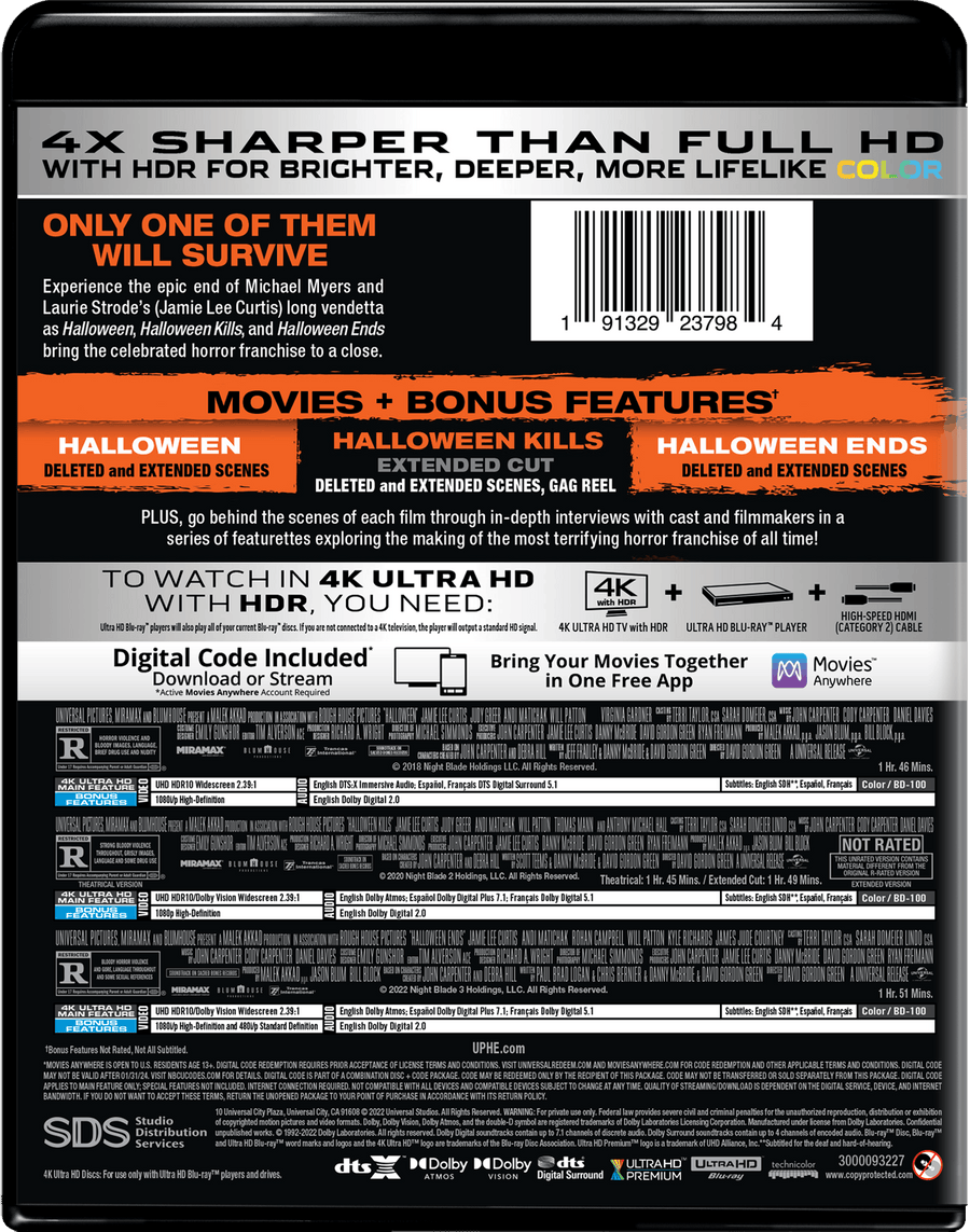 Halloween/Halloween Kills/Halloween Ends (4K Ultra HD Boxset) [UHD]