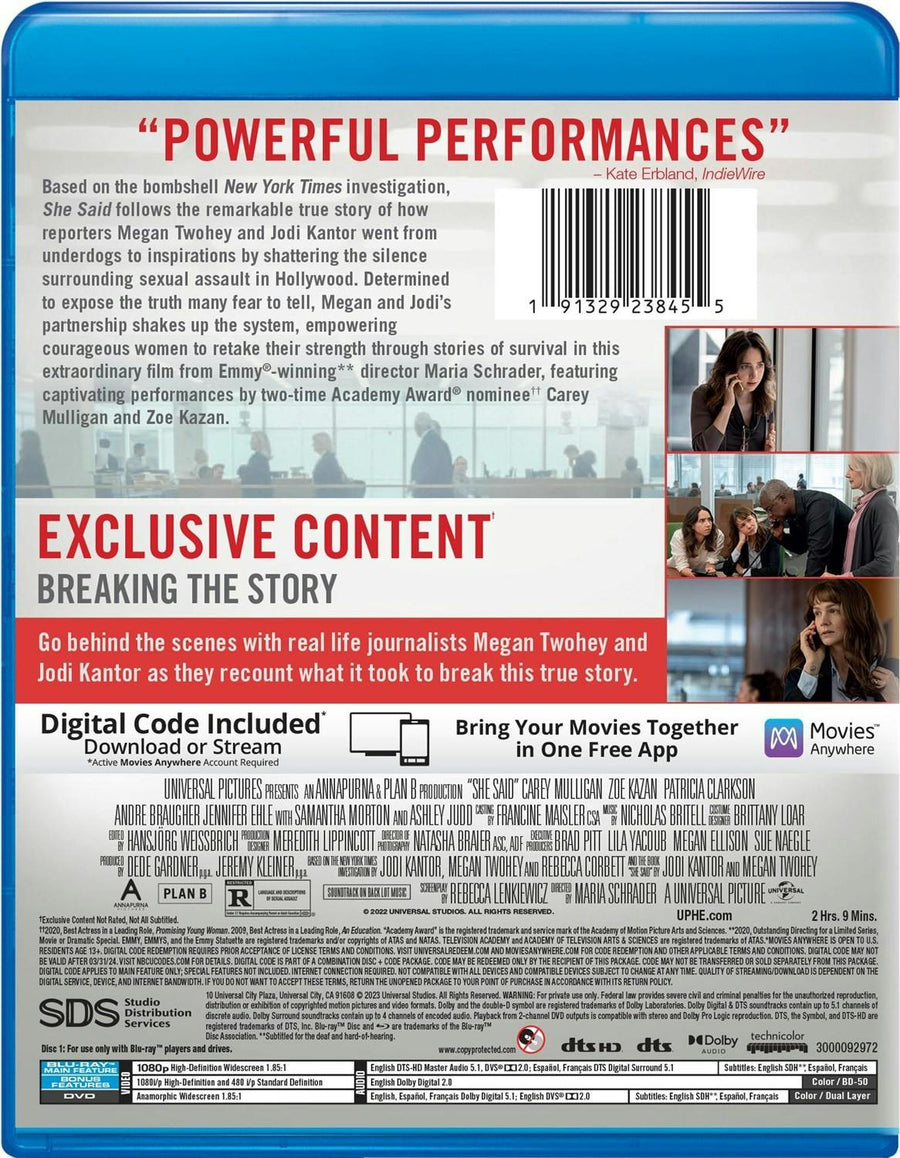 She Said (with DVD) [Blu-ray]