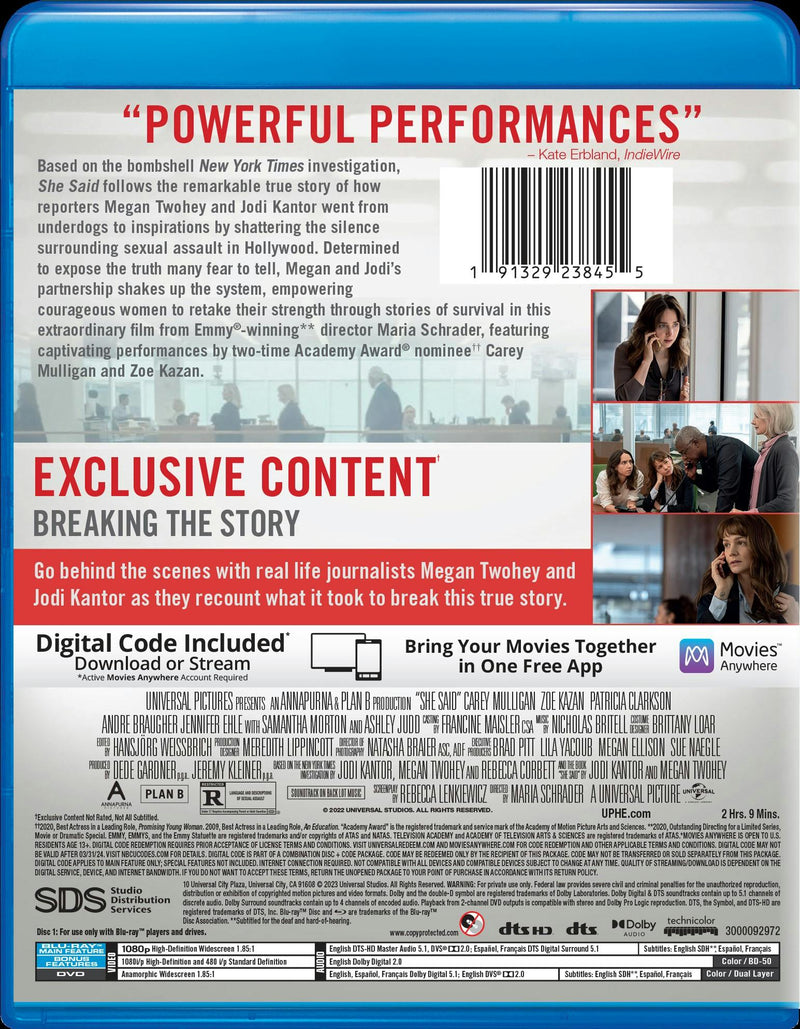 She Said (with DVD) [Blu-ray]