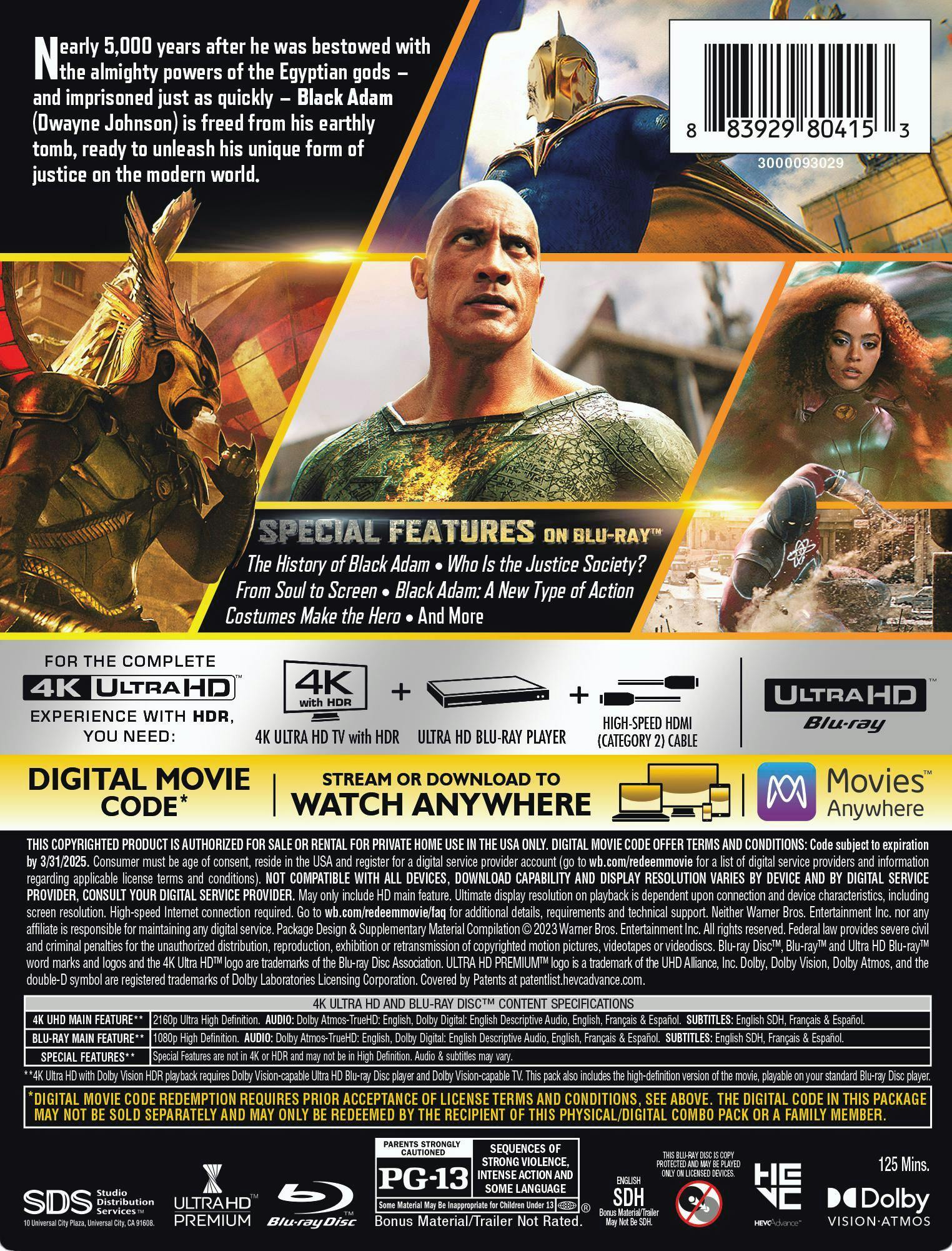 Black Adam (Limited Edition Steelbook 4K Ultra HD + Blu-ray + Digital)