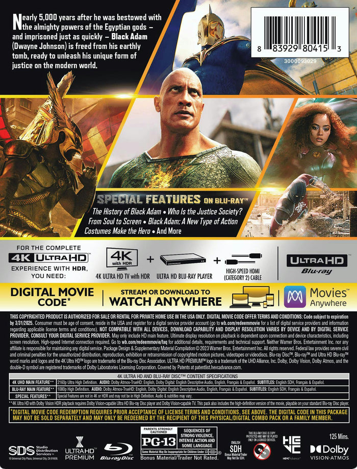Black Adam (Limited Edition Steelbook 4K Ultra HD + Blu-ray + Digital) [UHD]
