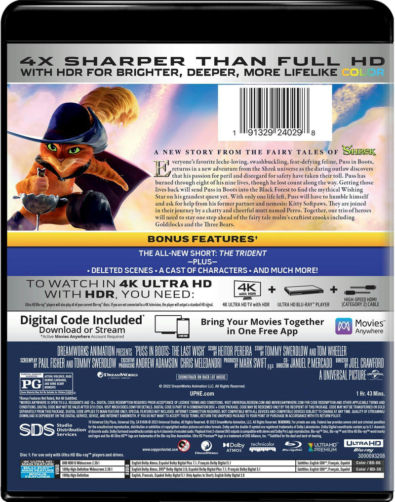 Puss in Boots: The Last Wish (4K Ultra HD + Blu-ray) [UHD]