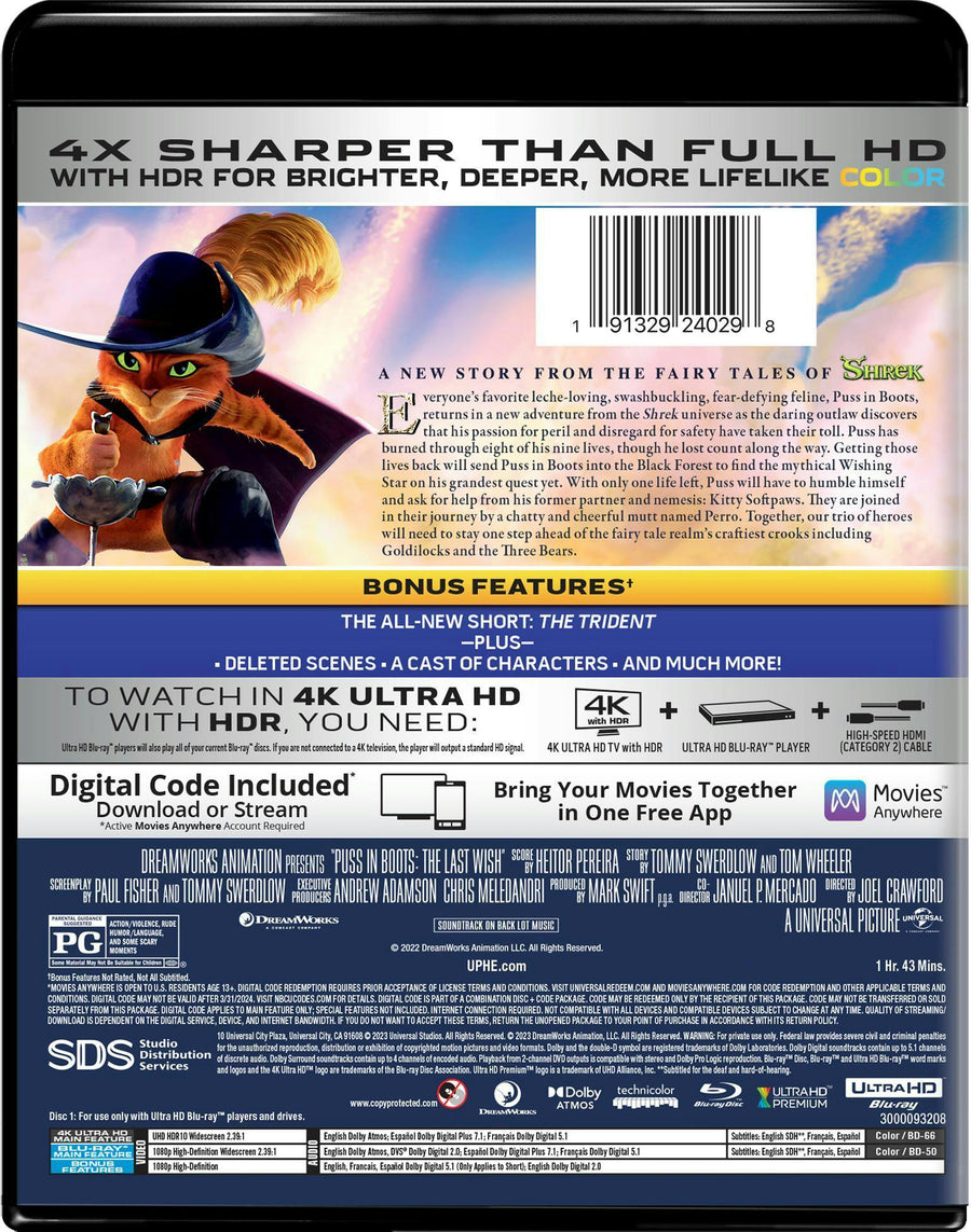 Puss in Boots: The Last Wish (4K Ultra HD + Blu-ray) [UHD]