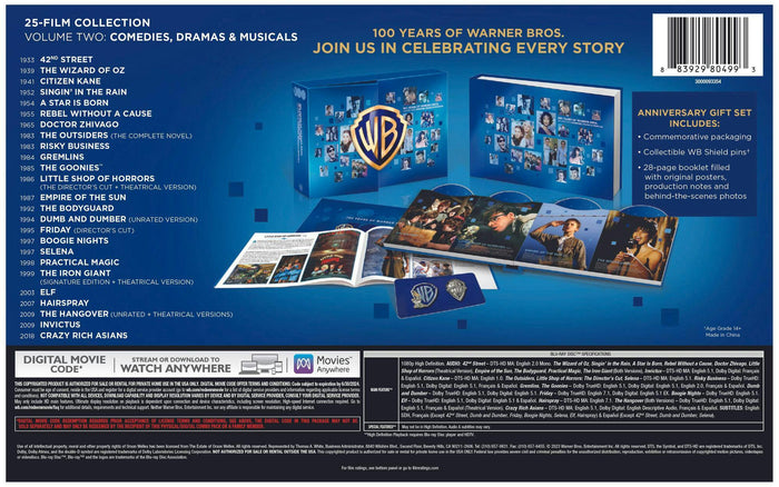 WB 100th 25Film Collection Vol 2 Comedy, Drama, Musicals (Blu-ray Set) [Blu-ray]