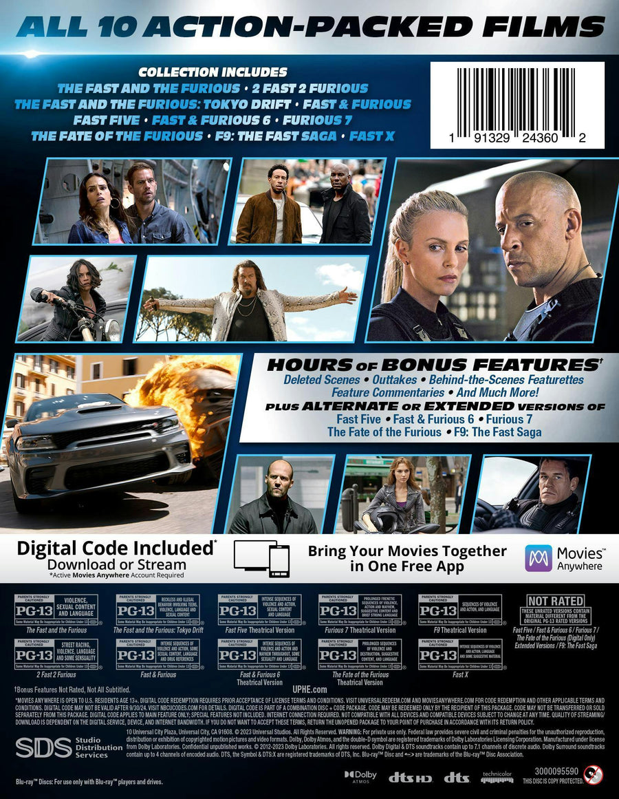 Fast & Furious: 10-movie Collection (Box Set) [Blu-ray]