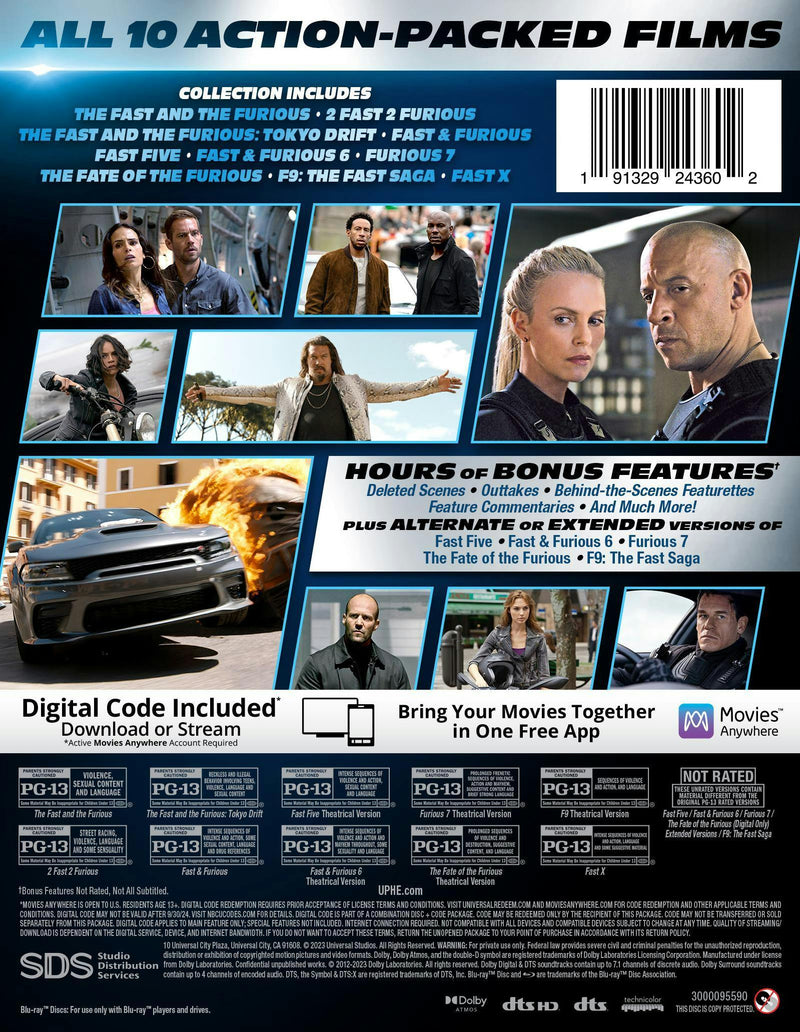 Fast & Furious: 10-movie Collection (Box Set) [Blu-ray]