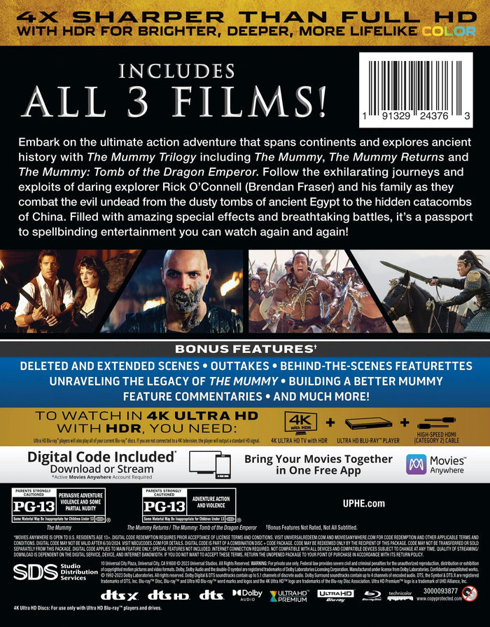 The Mummy Trilogy (4K Ultra HD + Blu-ray (Boxset)) [UHD]