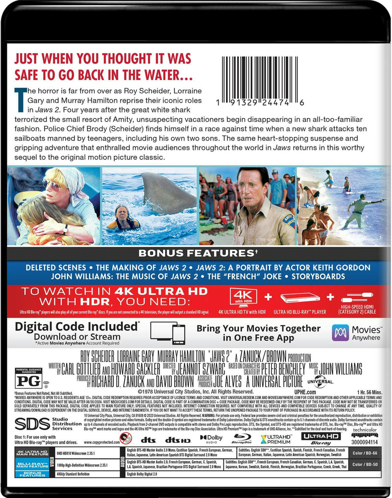 Jaws 2 (4K Ultra HD + Blu-ray) [UHD]