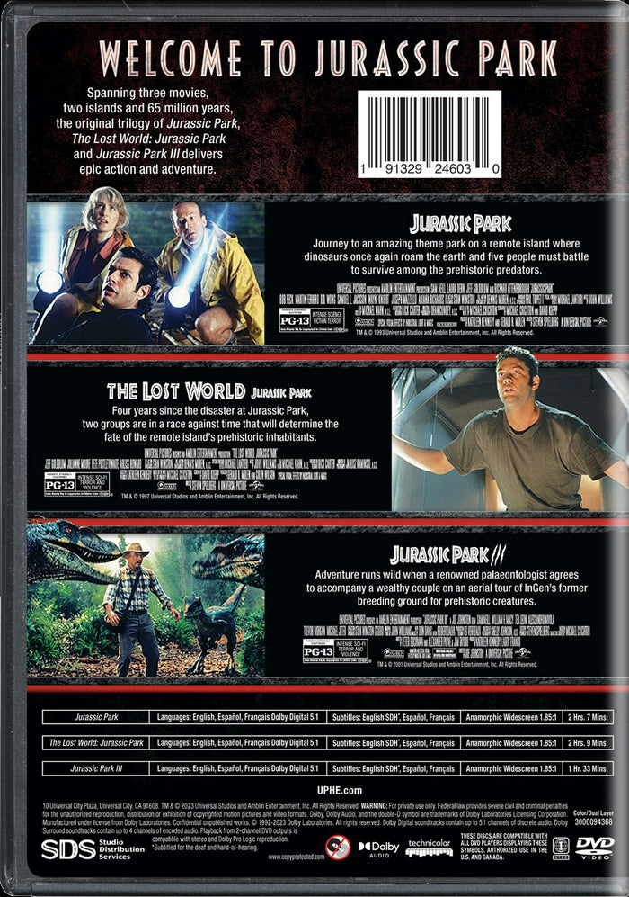 Jurassic Park: Trilogy Collection (Box Set) [DVD]
