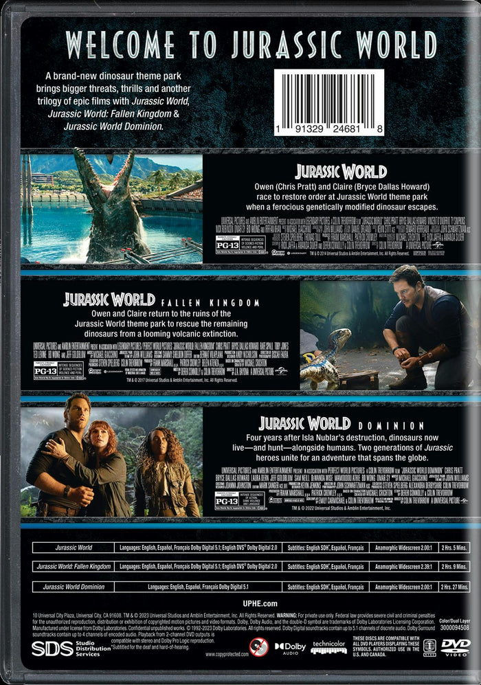 Jurassic World Trilogy (Box Set) [DVD]