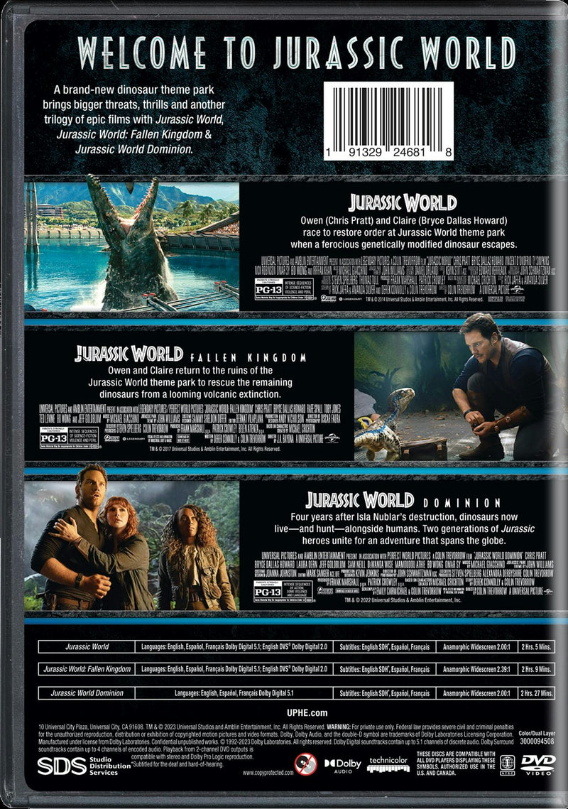 Jurassic World Trilogy (Box Set) [DVD]