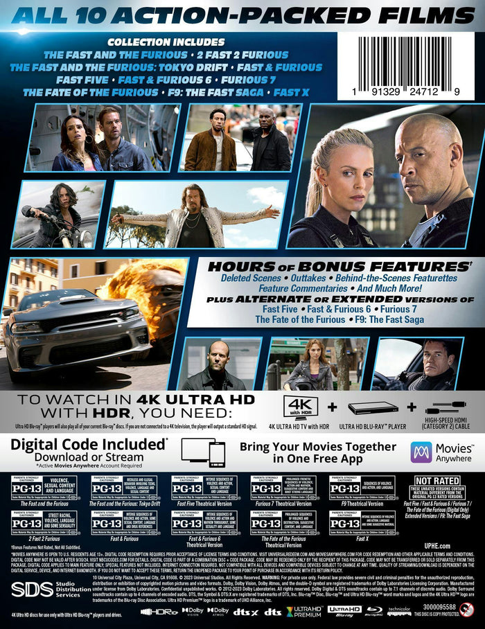 Fast & Furious: 10-movie Collection (Box Set) [UHD]