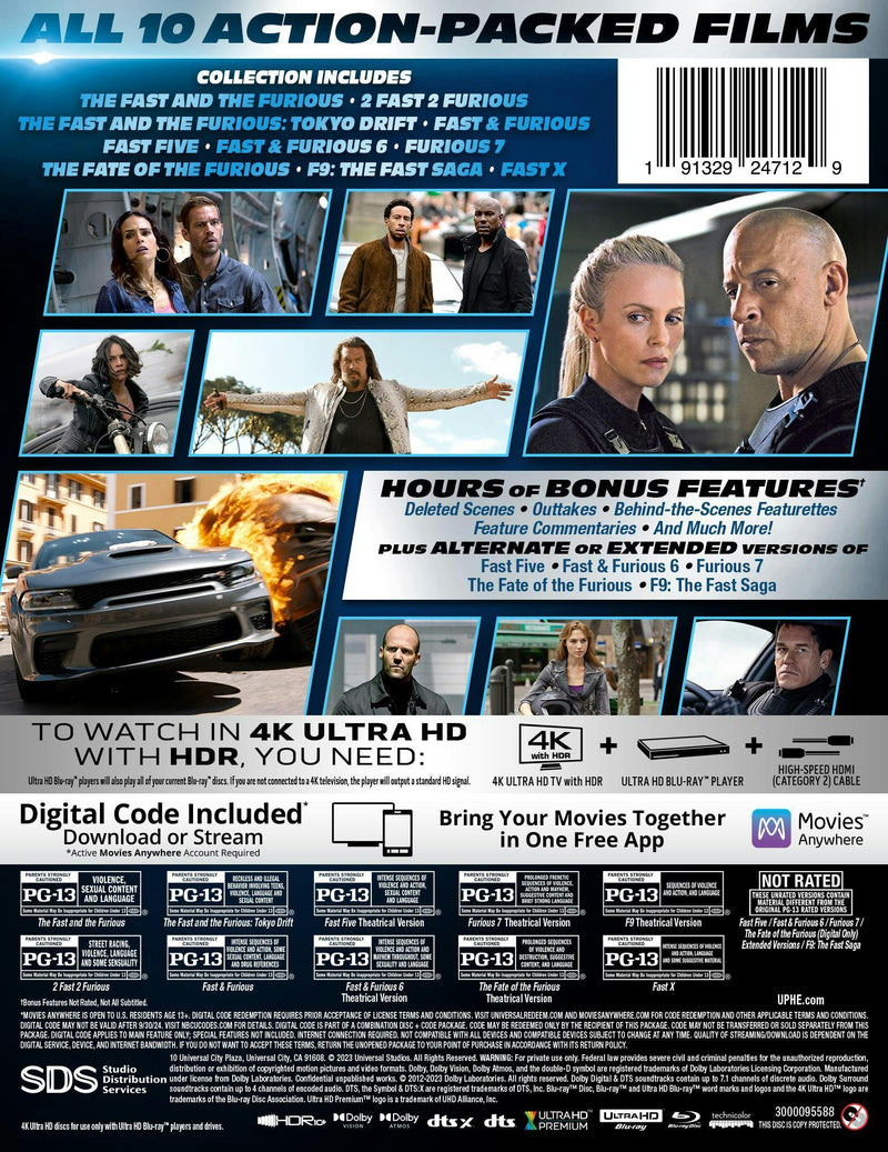 Fast & Furious: 10-movie Collection (Box Set) [UHD]