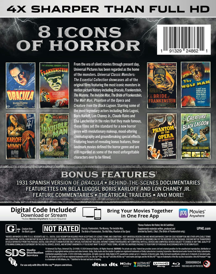 Universal Classic Monsters: The Essential Collection (4K Ultra HD) [UHD]