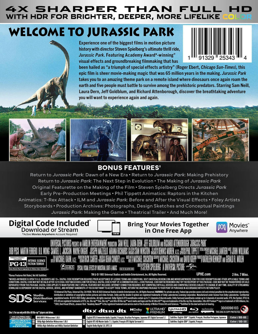 Jurassic Park - Limited Edition Steelbook (4K Ultra HD + Blu-ray) [UHD]