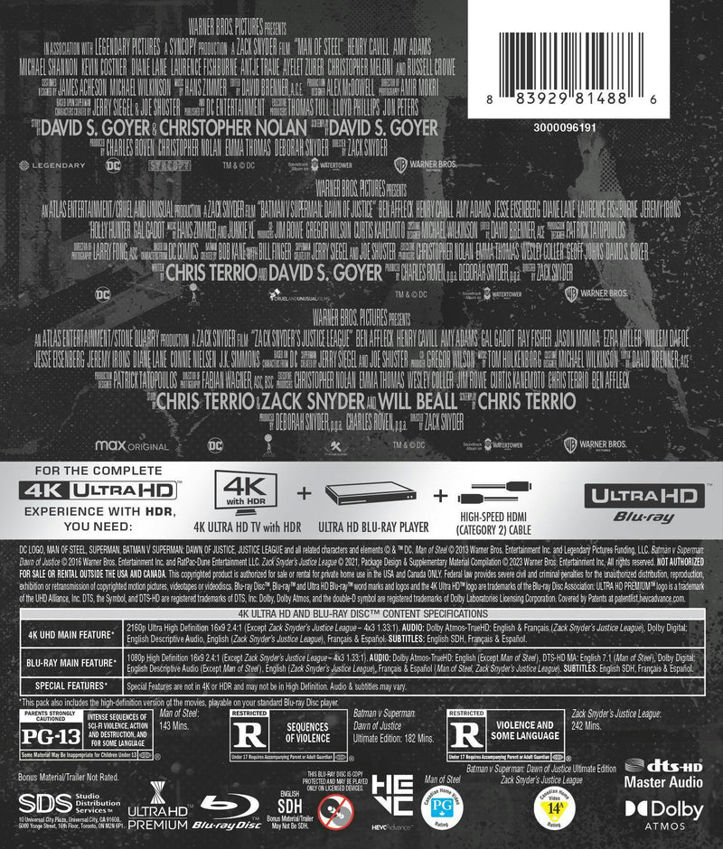Zack Snyder's Justice League Trilogy (4K Ultra HD + Blu-ray) [UHD]