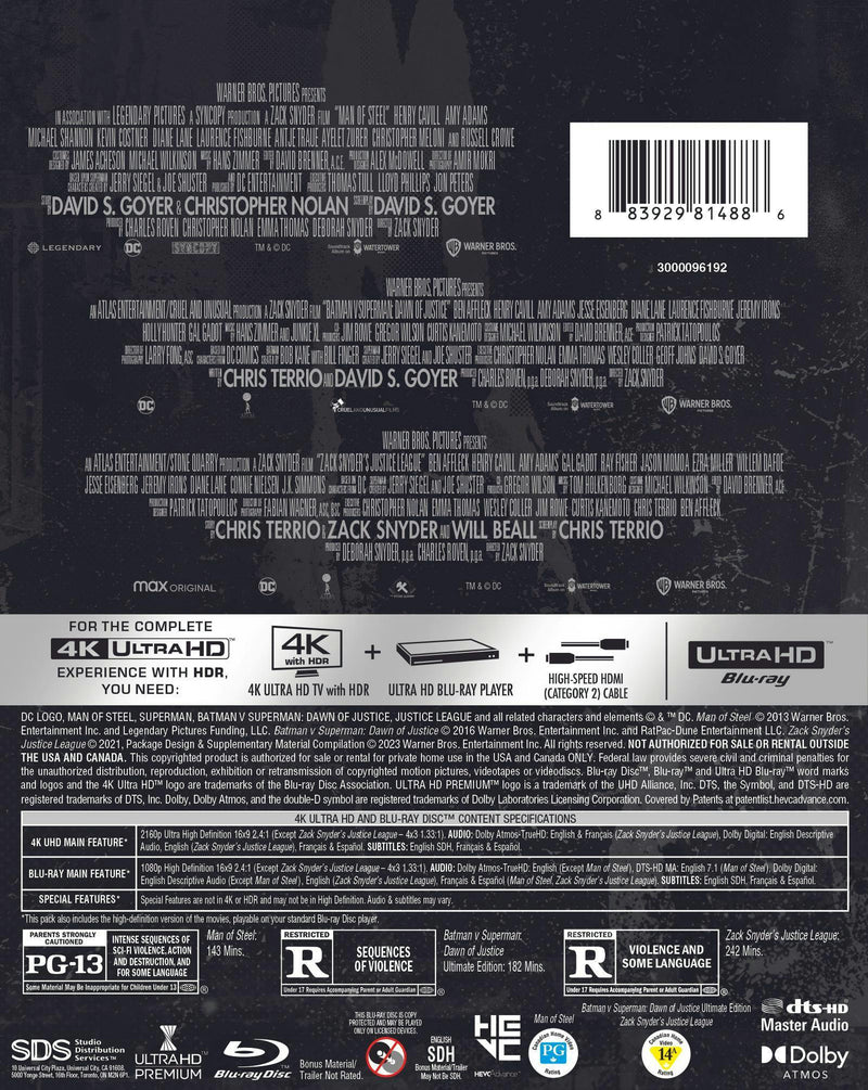 Zack Snyder's Justice League Trilogy (4K Ultra HD + Blu-ray) [UHD]