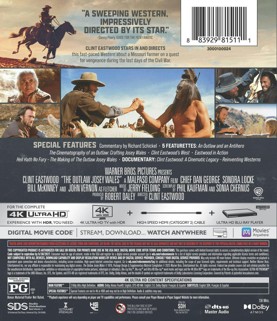 The Outlaw Josey Wales (4K Ultra HD) [UHD]