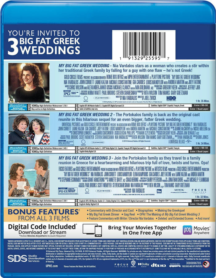 My Big Fat Greek Wedding 3-Film Collection (Box Set) [Blu-ray]
