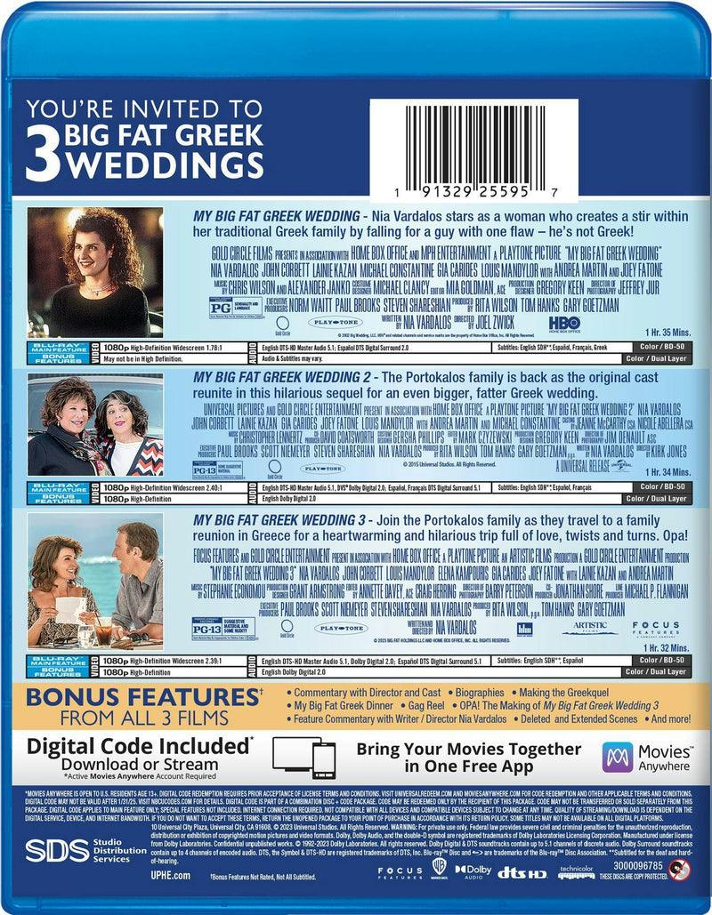 My Big Fat Greek Wedding 3-Film Collection (Box Set) [Blu-ray]