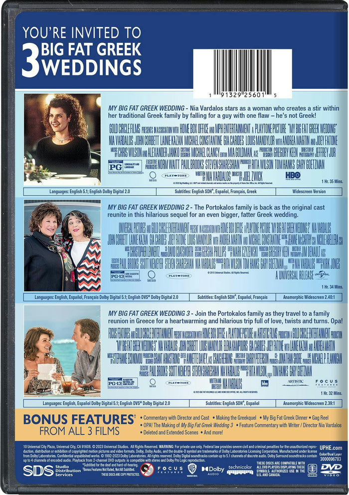 My Big Fat Greek Wedding 3-Film Collection (Box Set) [DVD]