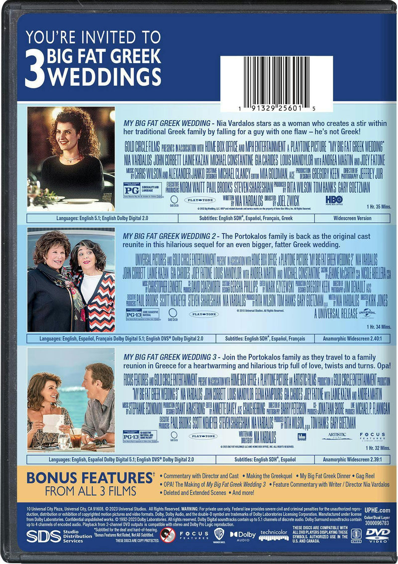 My Big Fat Greek Wedding 3-Film Collection (Box Set) [DVD]