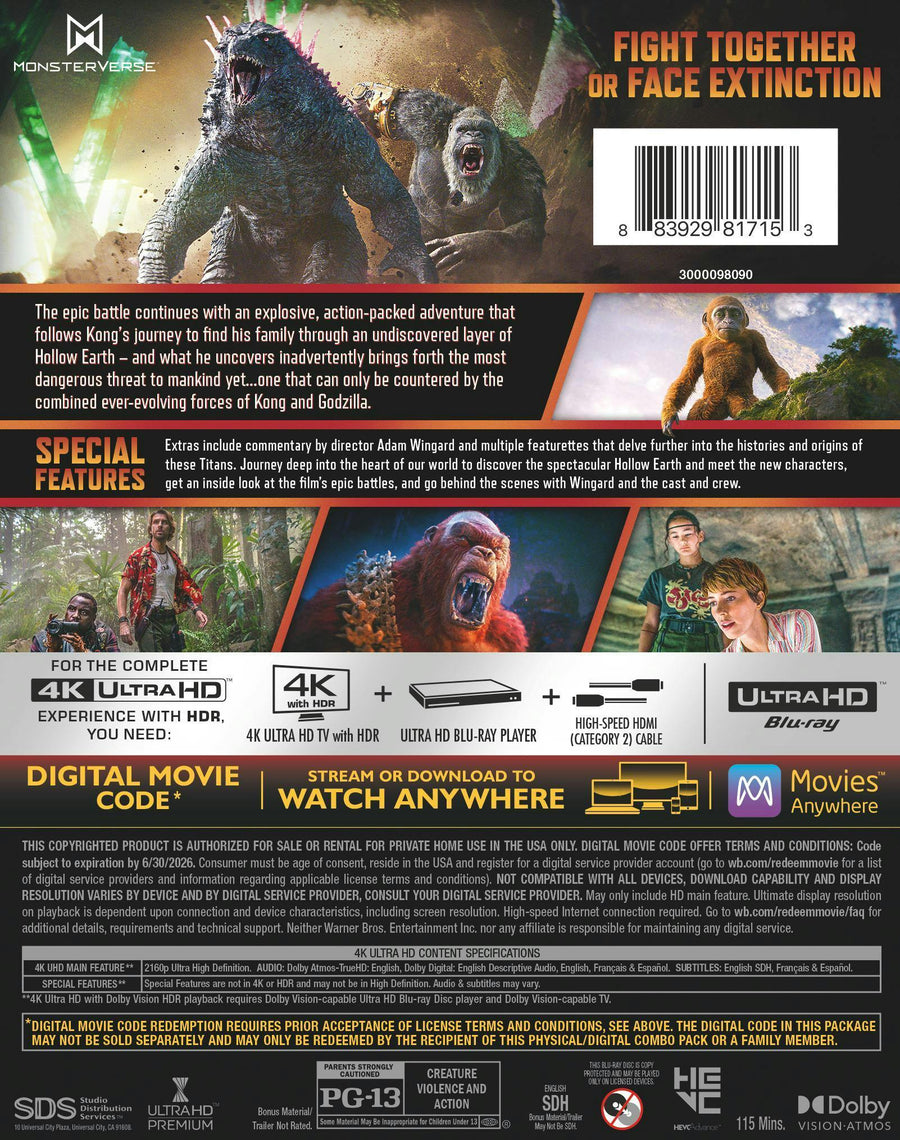 Godzilla x Kong: The New Empire (4K Ultra HD) [UHD]