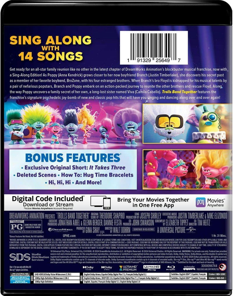 Trolls Band Together (4K Ultra HD + Blu-ray) [UHD]
