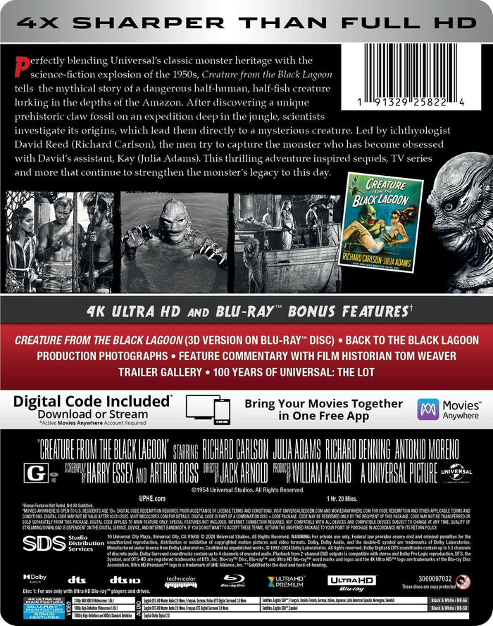 Creature From the Black Lagoon - Limited Edition Steelbook (4K Ultra HD + Blu-ray + Digital) [UHD]