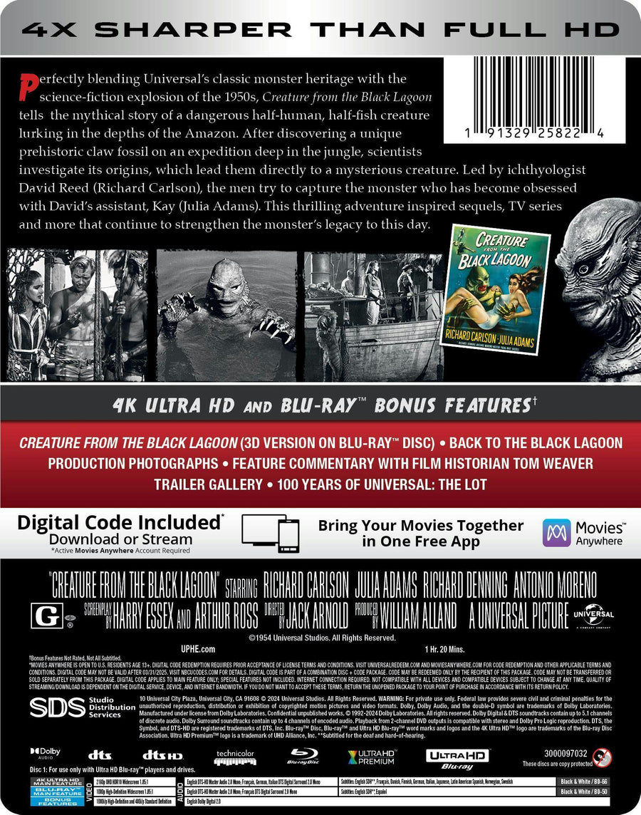 Creature From the Black Lagoon - Limited Edition Steelbook (4K Ultra HD + Blu-ray + Digital) [UHD]