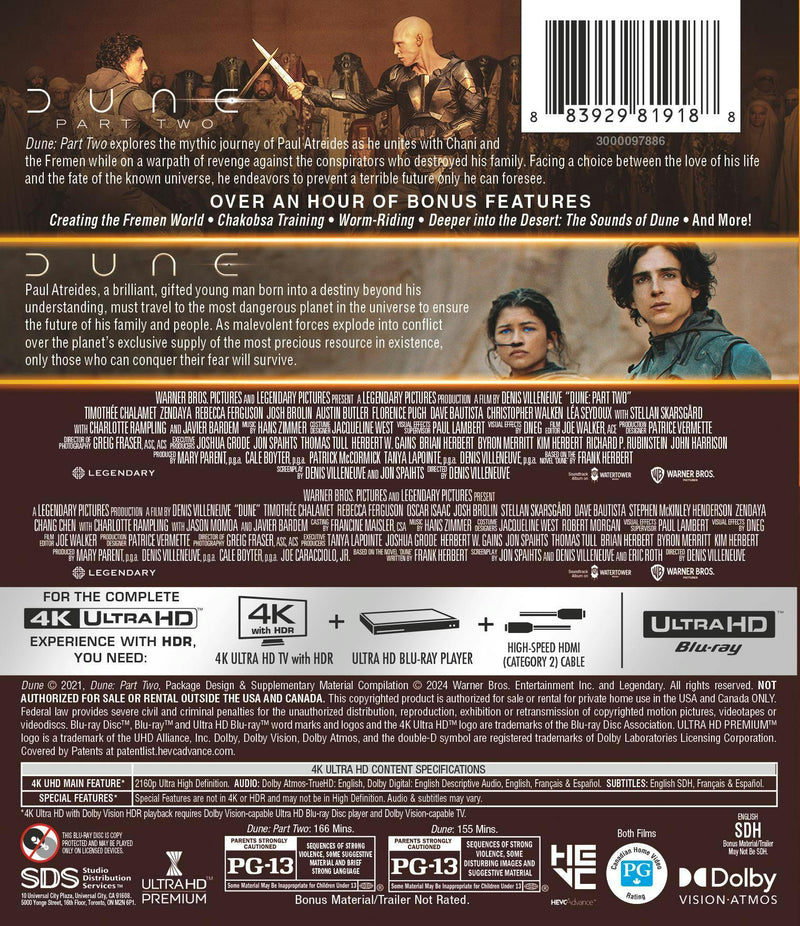 Dune 2-Film Collection (4K Ultra HD) [UHD]