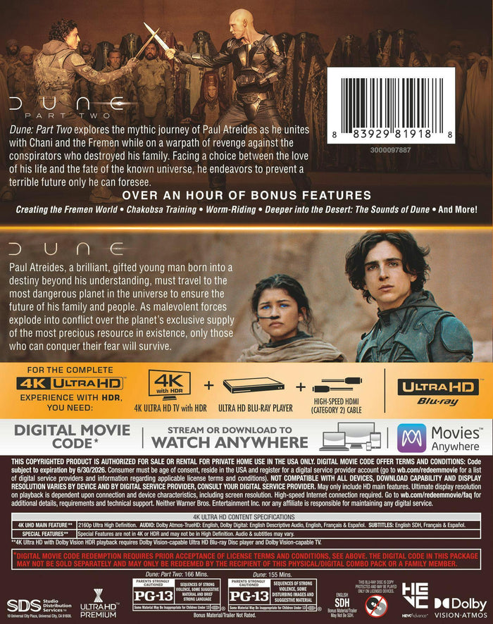 Dune 2-Film Collection (4K Ultra HD) [UHD]