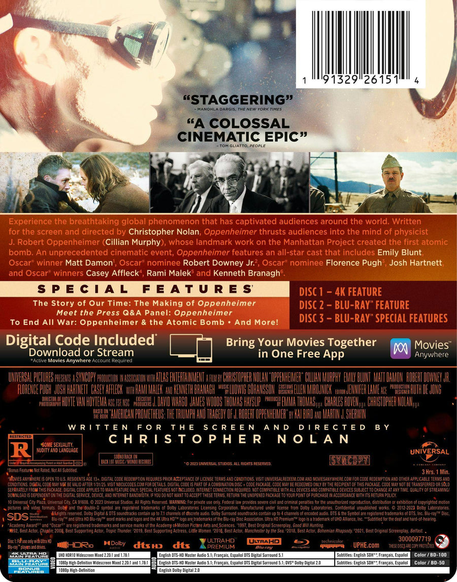 Oppenheimer - Collectible Steelbook (4K Ultra HD + Blu-ray) [UHD]