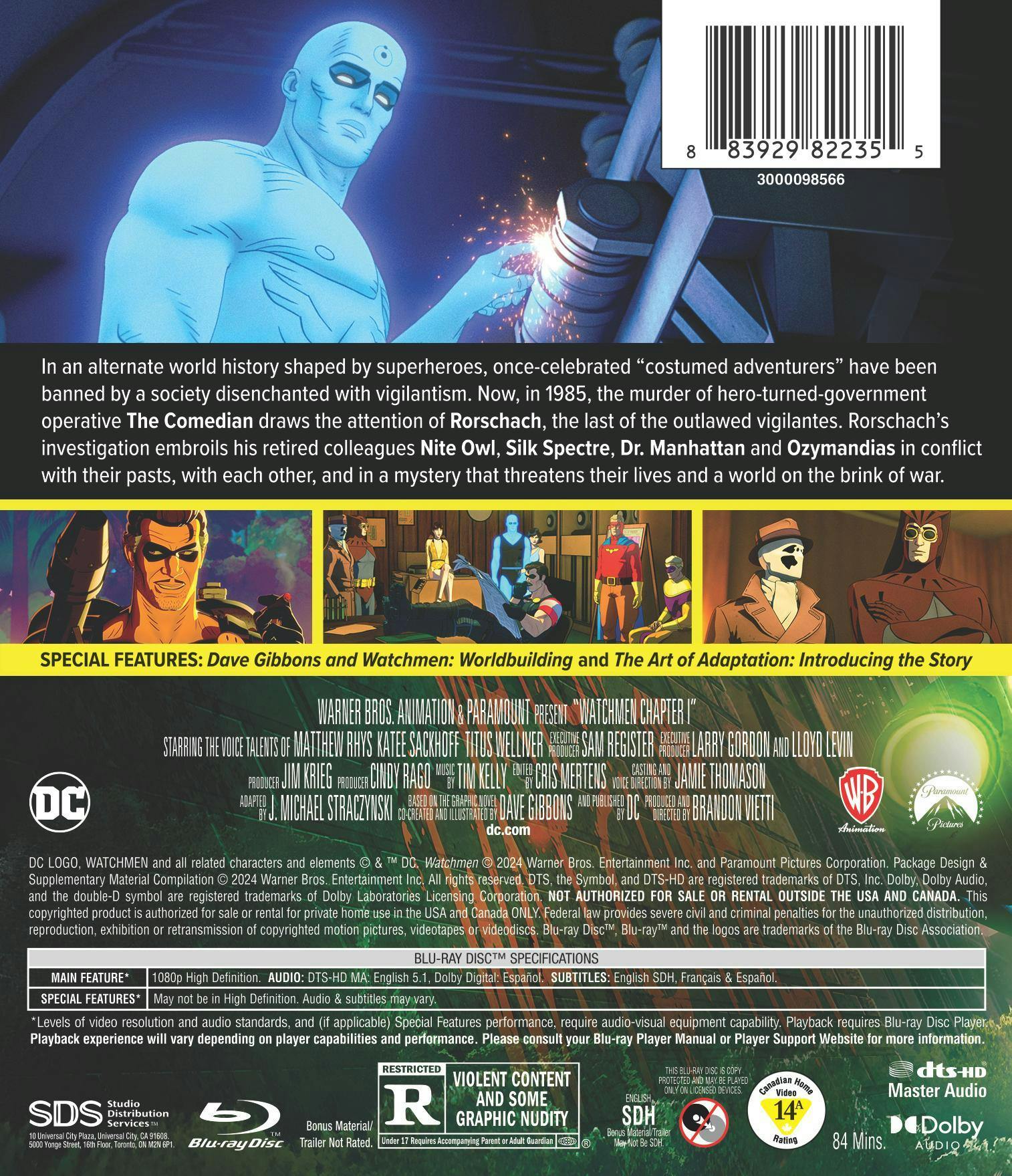 Watchmen Chapter 1 Blu-ray – 2024 Release – Warner Bros – Region A – NEW