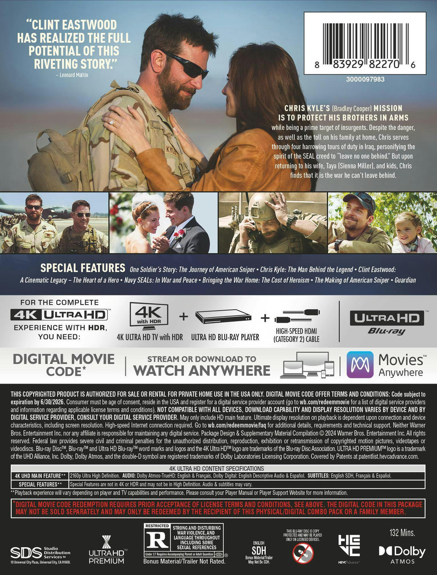 American Sniper (Limited Edition 4K Steelbook) (4K Ultra HD Steelbook + Digital) [UHD]