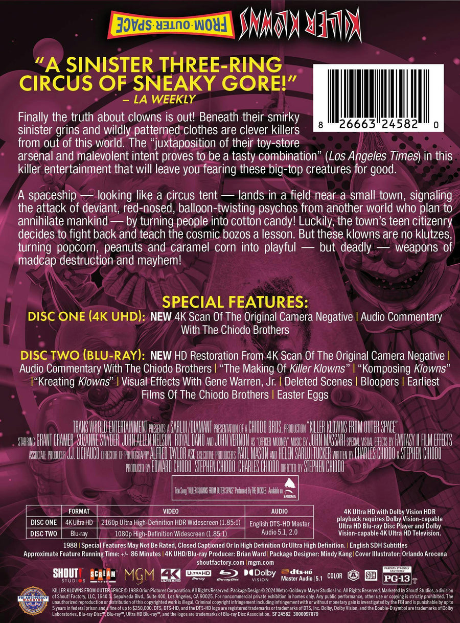Killer Klowns From Outer Space [Limited 35th Anniversary Steelbook] [UHD]
