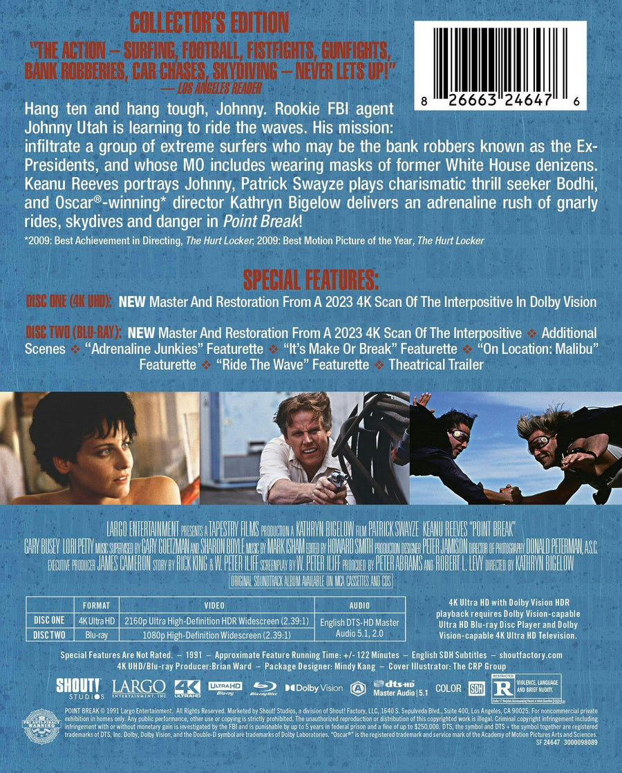 Point Break (1991) (Limited Edition 4K Ultra HD Steelbook + Blu-ray) [UHD]