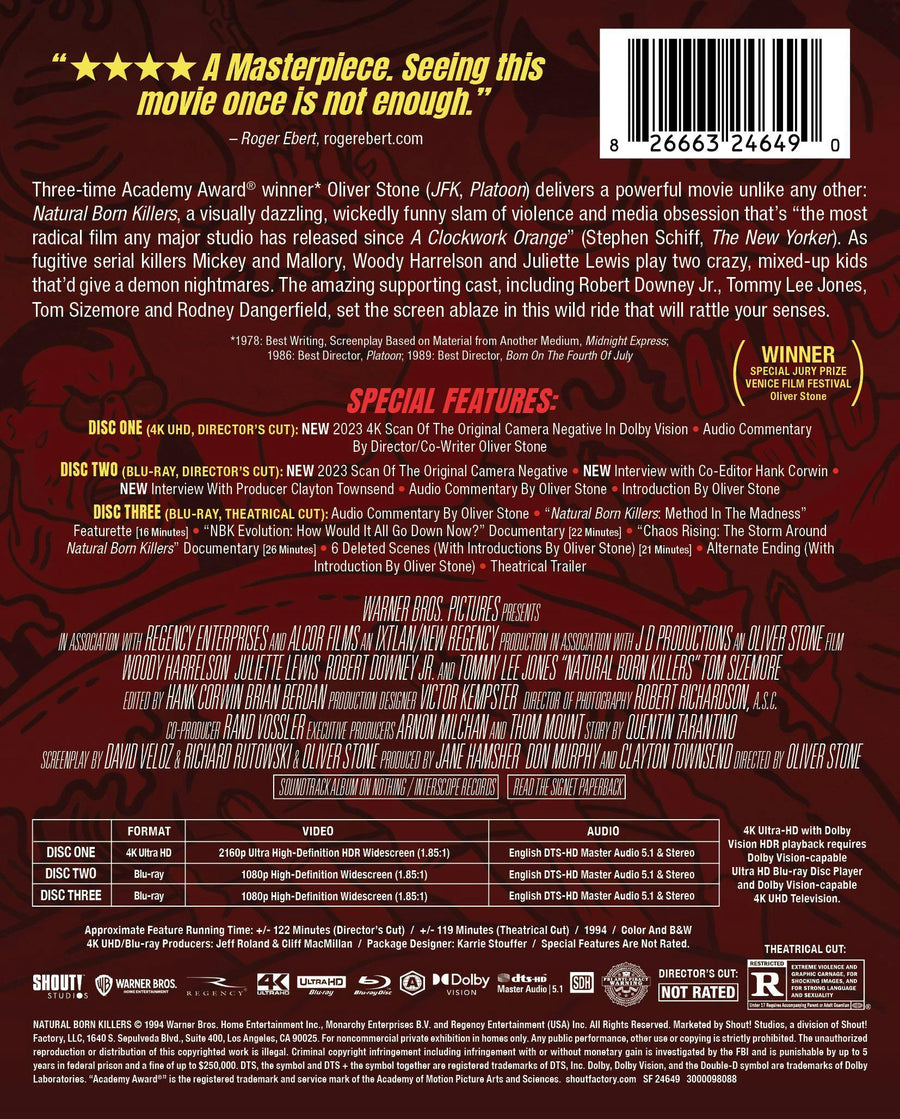 Natural Born Killers [Limited Edition Steelbook] (Limited Edition 4K Ultra HD Steelbook + Blu-ray) [UHD]