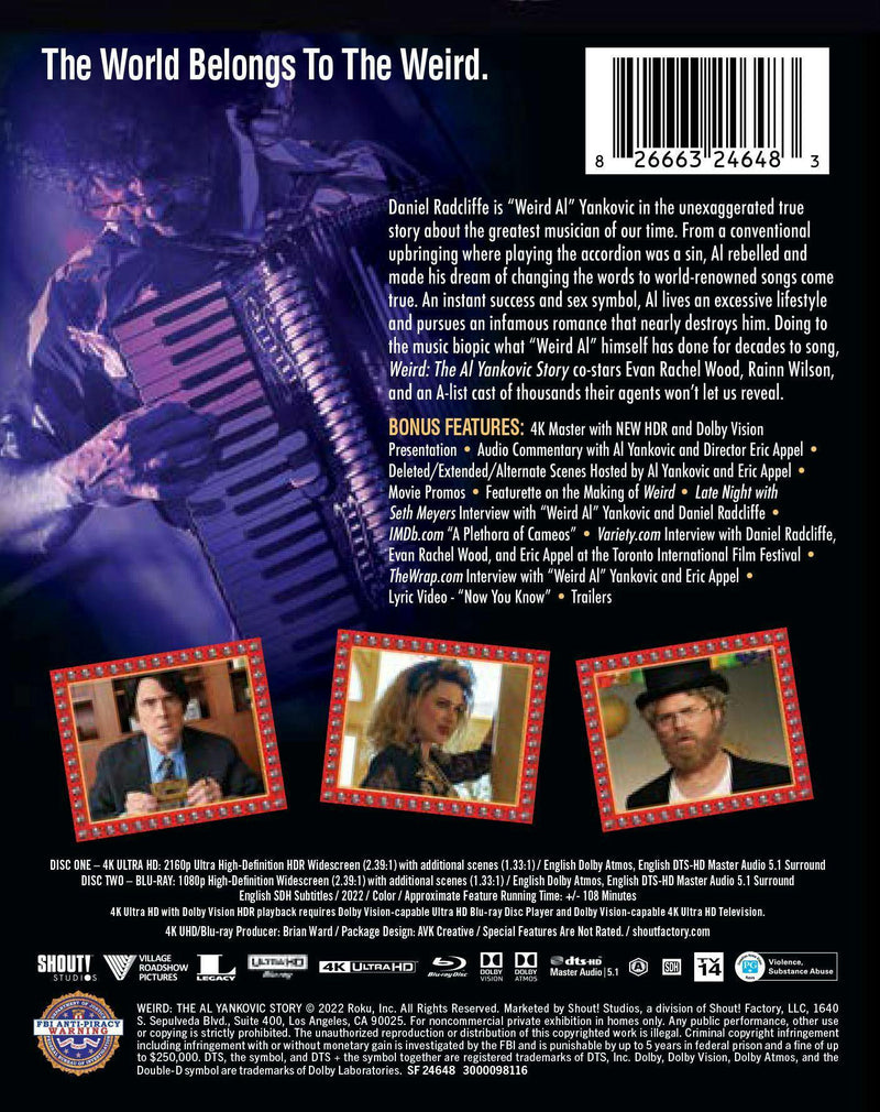 Weird: The Al Yankovic Story (Limited Edition 4K Ultra HD Steelbook + Blu-ray) [UHD]