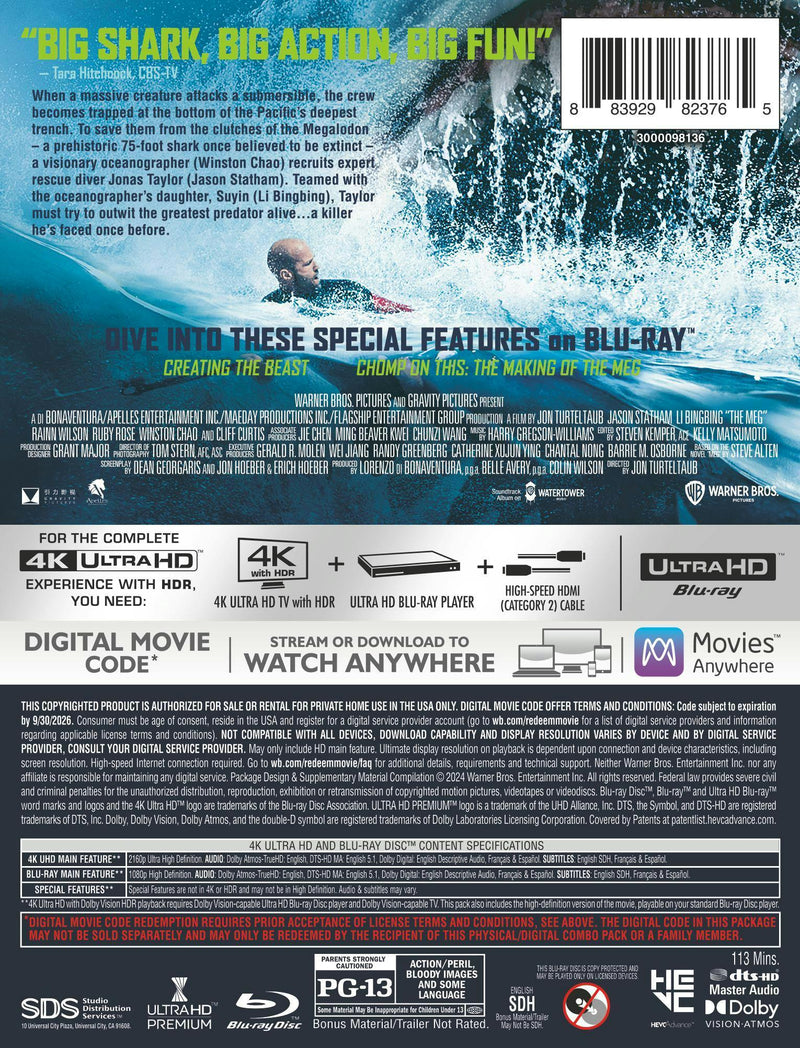 The Meg - Limited Edition Steelbook (4K Ultra HD + Blu-ray + Digital) [UHD]