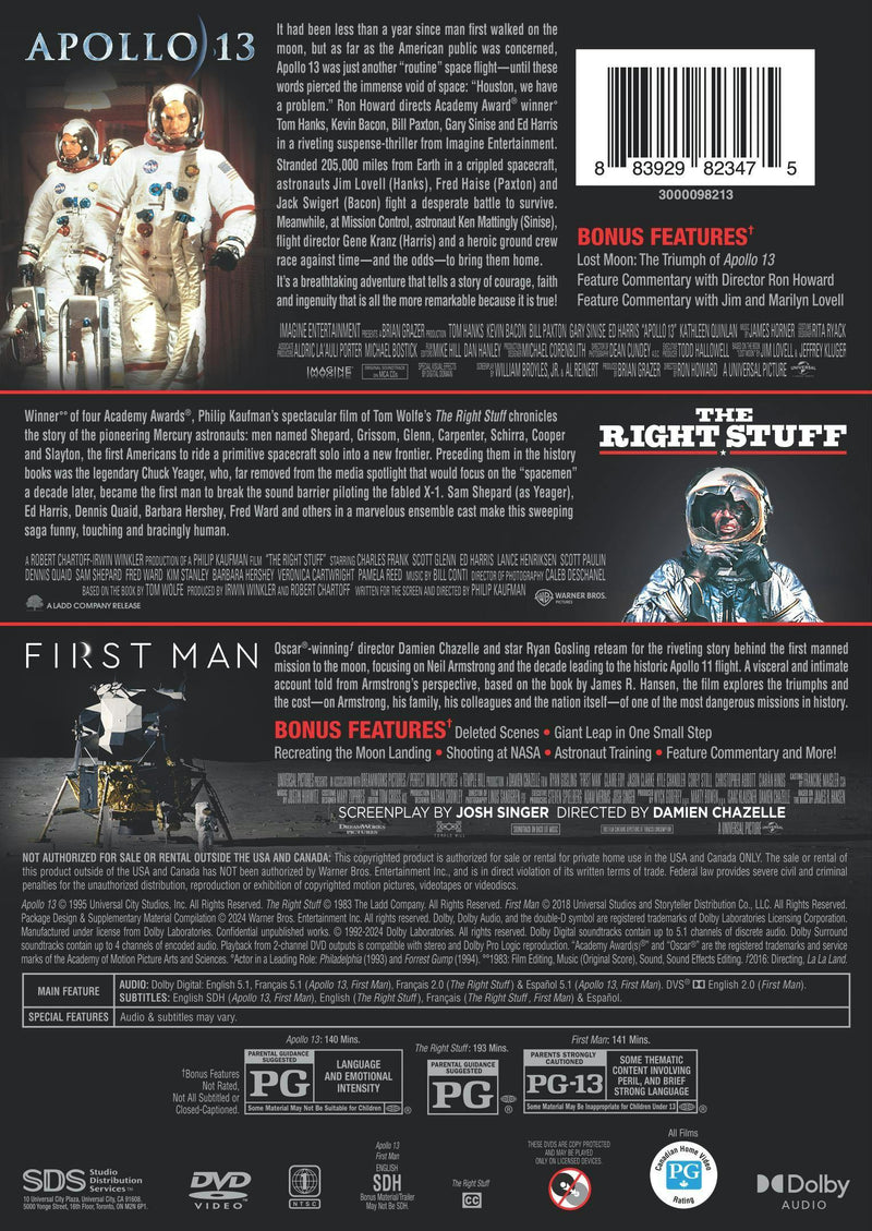 Apollo 13 / Right Stuff / First Man 3-Film Collection [DVD]