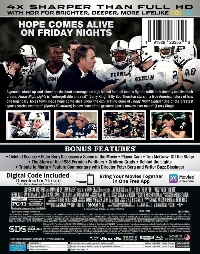 Friday Night Lights (Limited Edition 4K Ultra HD Steelbook + Blu-ray) [UHD]