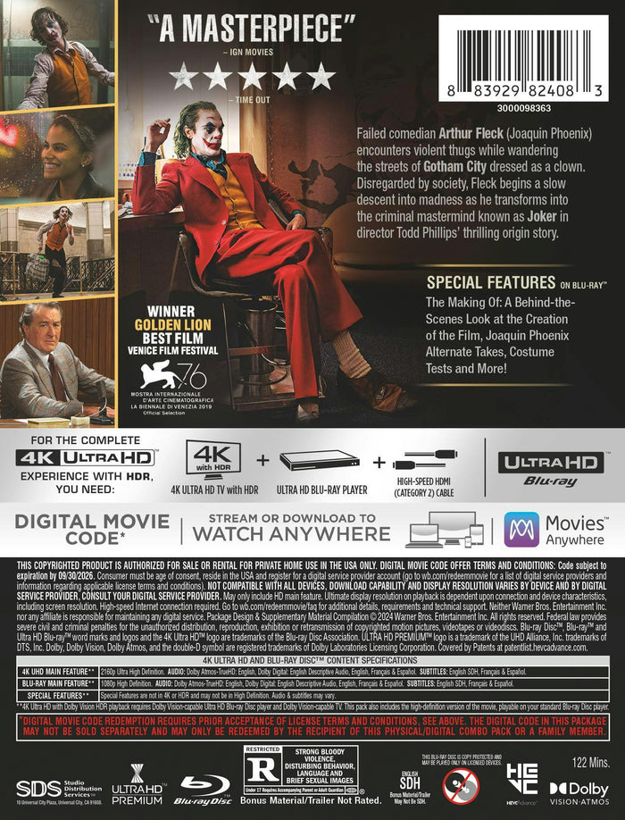 Joker - Limited Edition Steelbook (4K Ultra HD + Blu-ray + Digital) [UHD]